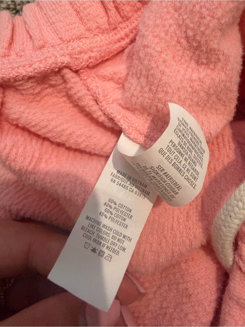 AERIE American Eagle Coral Pink Terry Cloth Half Zip Shorts SUMMER Lounge Set - Picture 6 of 10